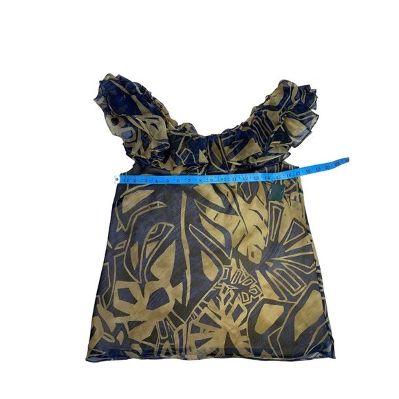 Lauren Ralph Lauren Size 6 Ruffled Off The Shoulder Chiffon Blouse NWT - Picture 9 of 10